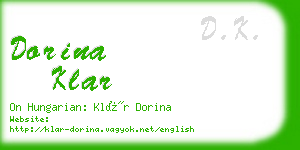 dorina klar business card